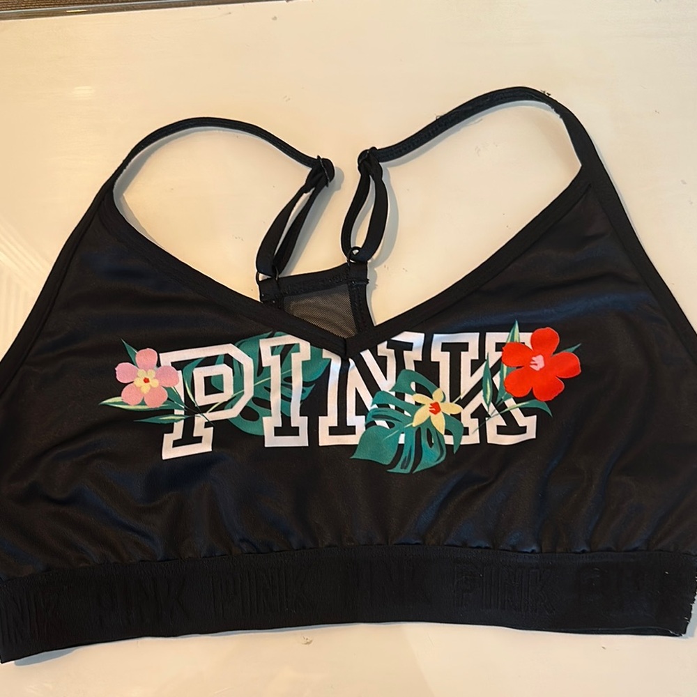 PINK Victoria's Secret Tropical Print Racerback Bra